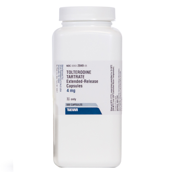 Image 0 of Tolterodine 4 Mg Er 500 Caps By Teva Pharma.