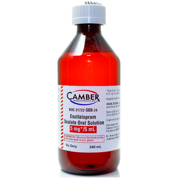 Escitalopram Oxalate 5Mg/5Ml Sol 240 Ml By Camber Pharma.