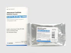 Image 0 of Albuterol Inhl Sol 0.63 Mg 3 Ml 25x3 By Actavis Pharma.