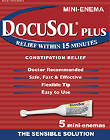 Image 0 of Docusol Plus Docusate Sodium with Benzocaine Mini Enema 5x5 Ml