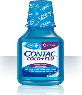 Contac Cold+Flu Liquid Night Cooling Relief 8 Oz