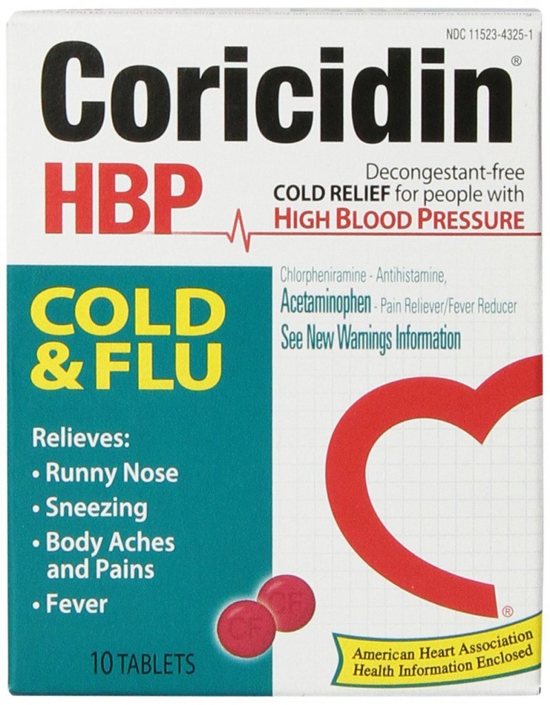 Coricidin HBP Cold & Flu 10 Tabs