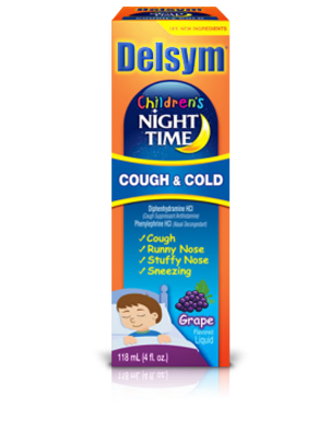 Delsym Children's Liquid Nigt Time Cough Cold Relief Mixed Berry 6 Oz