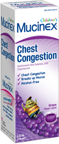 Mucinex Child Expectorant Chest Congestion Liquid Grape Flavor 4 OZ