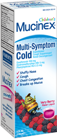 Mucinex Children's Night Time Multi symptoms Cold Liquid Very Berry 4 Oz