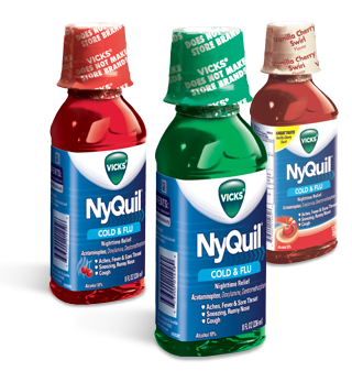 Nyquil Cold & Flu Nighttime Relief Liquid 8 Oz