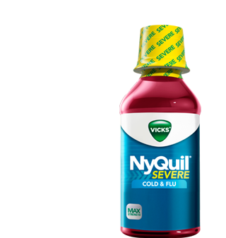 Nyquil Severe Cold & Flu Liquid Berry Flavor 8 Oz