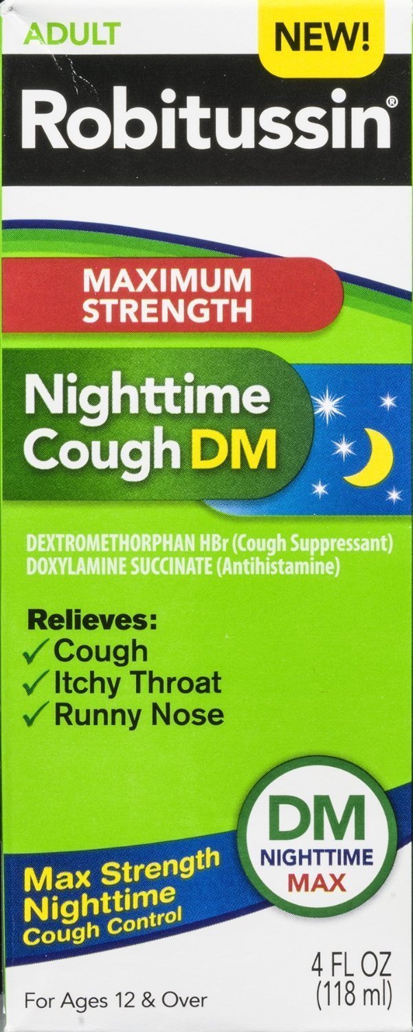 Robitussin Maximum Strength Strength Nighttime Dm Cough 4 Oz