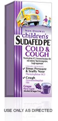 Sudafed Pe Children's Non-Drowsy Cough & Cold Grape Flavor Liquid 4 Oz
