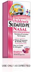 Sudafed Pe Nasal Decongestant Raspberry Liquid 4 Oz
