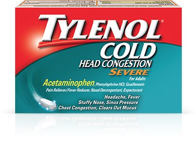 Tylenol Cold Head Congestion Severe 24 Caps