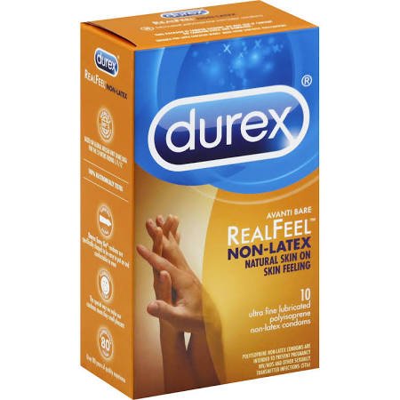 Image 0 of Durex Real Feel Polyisoprene Non Latex Lubricated Condoms 10 Ct.