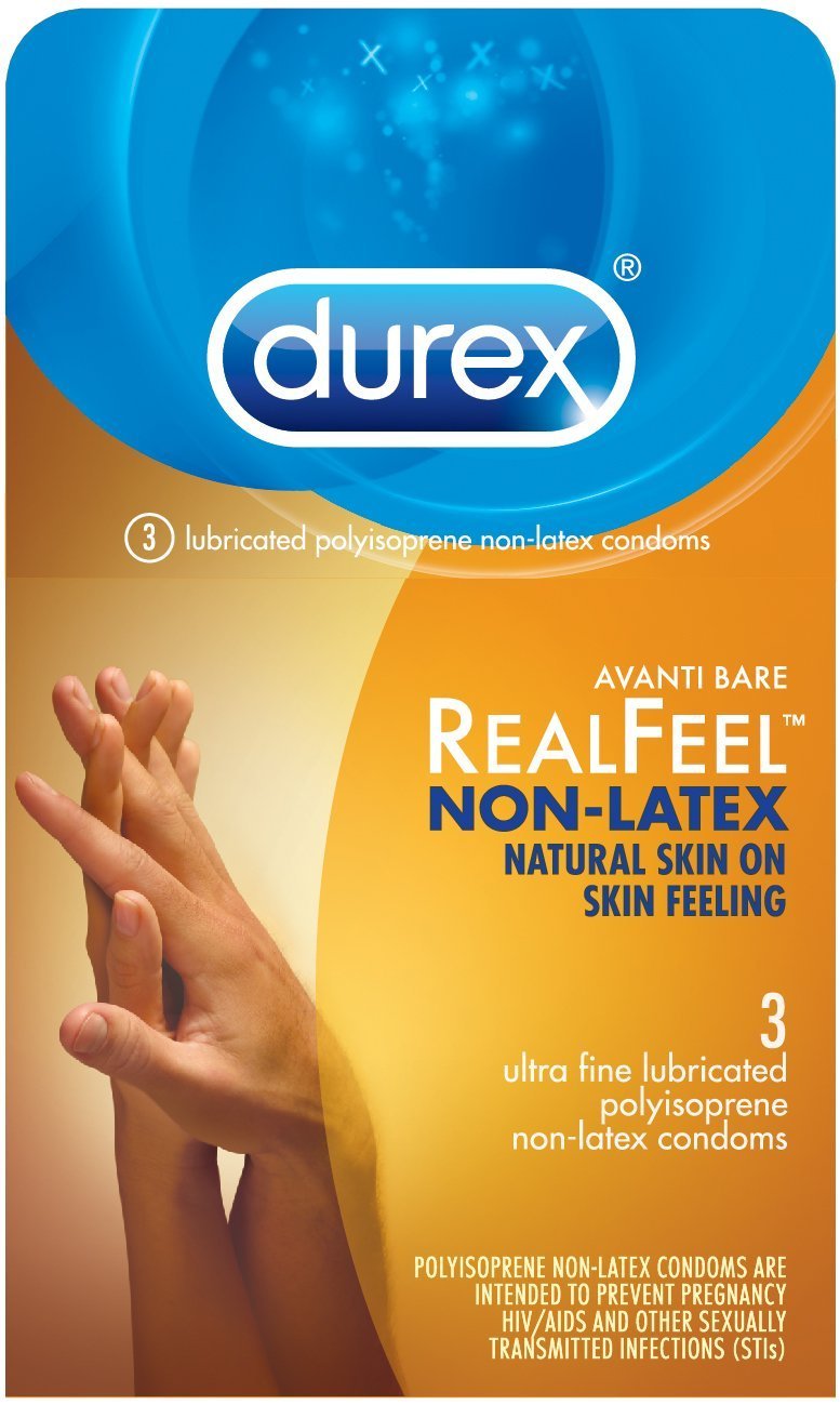 Image 0 of Durex Real Feel Polyisoprene Non Latex Lubricated Condoms 3 Ct.