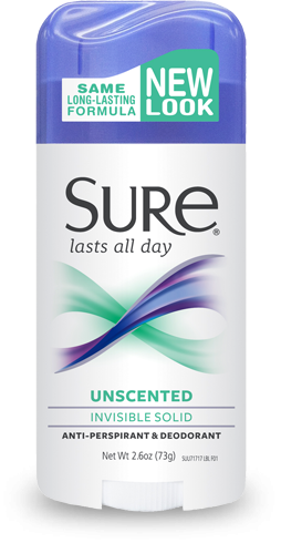 Sure Antiperspirant Solid Unscented Deodorant 2.7 Oz