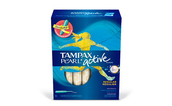Image 0 of Tampax Pearl Active Regular Unscented Tampons 36 Ct.