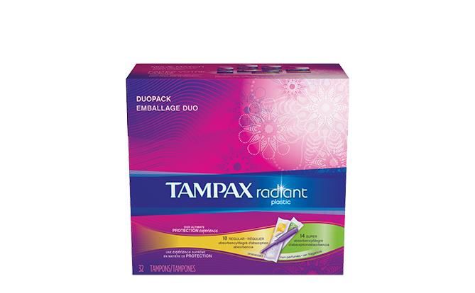 Tampax Radiant Duo Pak Tampons 32 Ct.