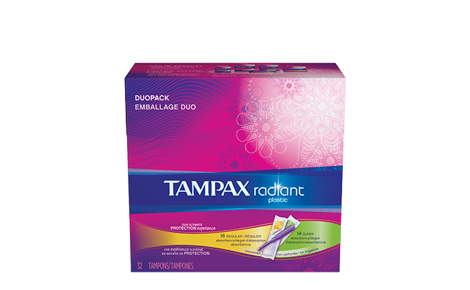 Image 0 of Tampax Radiant Super Plus Unscented Tampons 16 Ct.