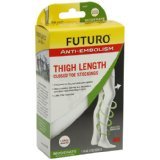 Futuro Anti-Embolism Stockings Thigh Length Closed Toe, White Large