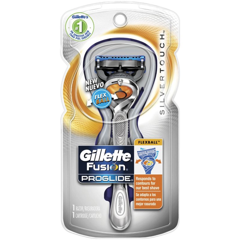 Image 0 of Gillette Fusion Proglide Silvertouch Mens Razor With Flexball Handle 1 Ct