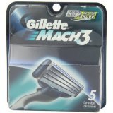 Gillete Mach 3 Razor Replacement Cartridges 5 Ct.