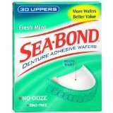 Sea-bond Uppers Denture Adhesive Wafers, Fresh Mint 30 Ct