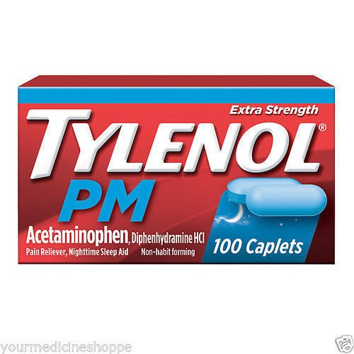 Tylenol Extra Strength PM 100 Tylenol PM caplets new 