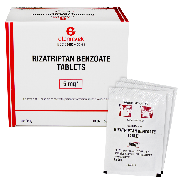 Rizatriptan 5 Mg 18 Unit Dose Tabs By Glenmark Pharma.
