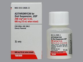 Azithromycin 200-5 Mg-Ml Suspension 15 Ml By Teva Pharma.