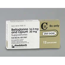 Belladonna-Opium 16.2-60 Mg Rec Sup 12 Ud By Perrigo Pharma.