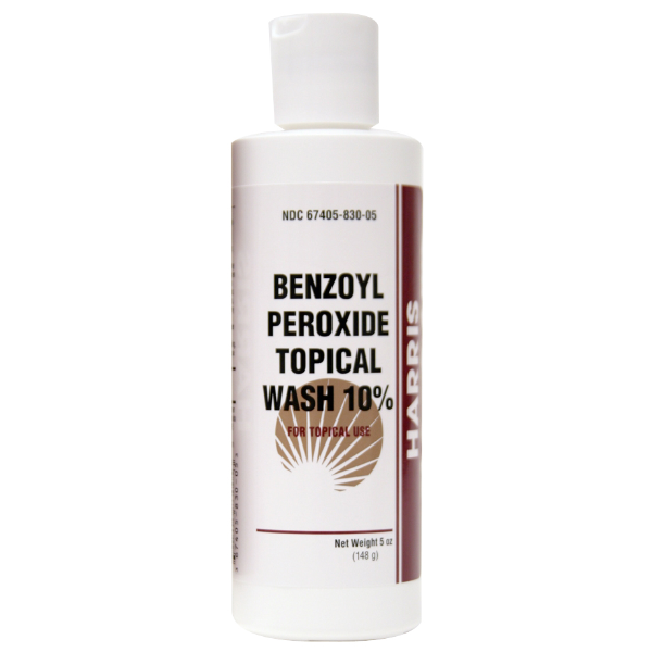 Benzoyl Peroxide 10% Wash 5 Oz Harris Pharma.