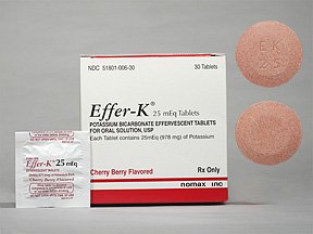 Effer-K Cb 25 Meq 30 Tabs By Nomax Branded. 