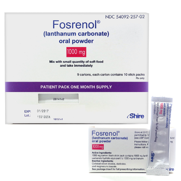 Fosrenol 1000 Mg Oral Powder 90 By Shire Us Inc. 