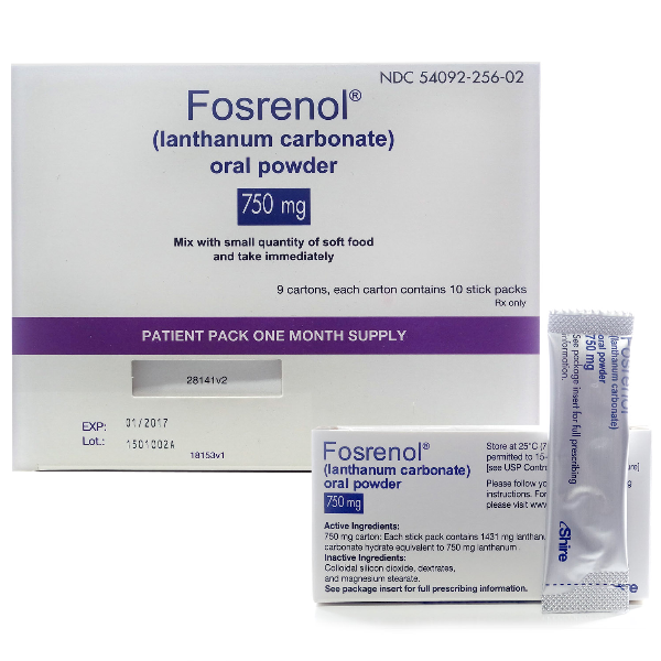 Image 0 of Fosrenol 750 Mg Oral Powder 90 By Shire Us Inc. 