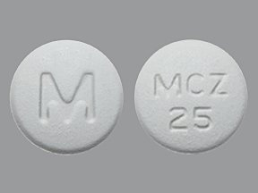 Meclizine Hcl 25 Mg Tabs 90 By Mylan Pharma