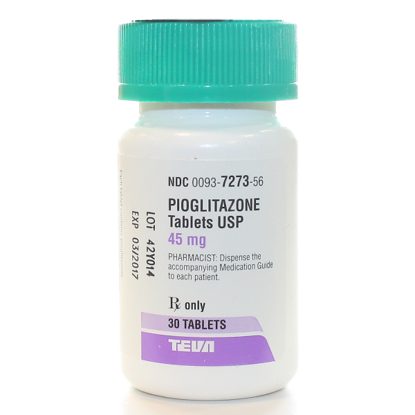 Pioglitazone 45 Mg 30 Tabs By Teva Pharma.