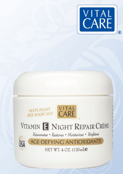 Vital Care Anti-Aging Vitamin E Night Repair Creme Jar 4oz