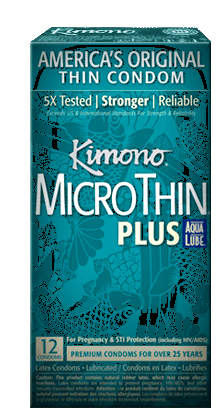 Kimono Microthin Aqualube Condoms 12 Ct