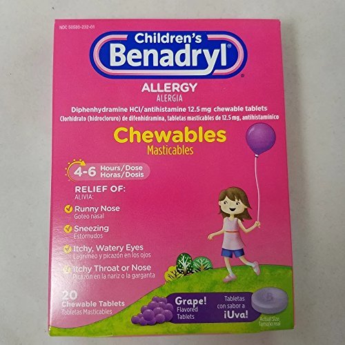 Benadryl Children's Allergy Chew able Grape 20 Chew Tab