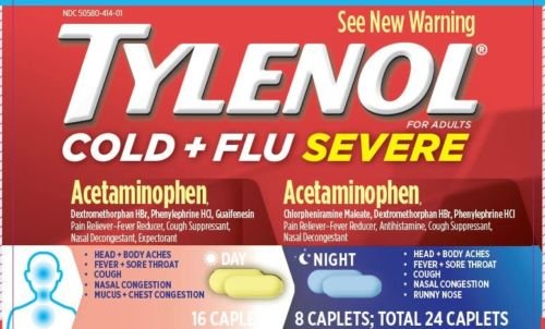Tylenol Cold Flu Sever Day Night 24 Caps
