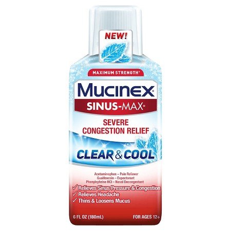 Image 0 of Mucinex Sinus-Max Severe Congestion Relfef Clear & Cool Liquid 6 Oz