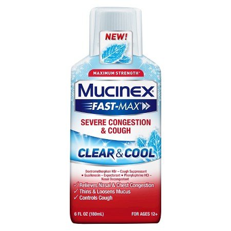 Mucinex Fast-Max Clear & Cool Severe Congestion / Cough Liquid 6 Oz