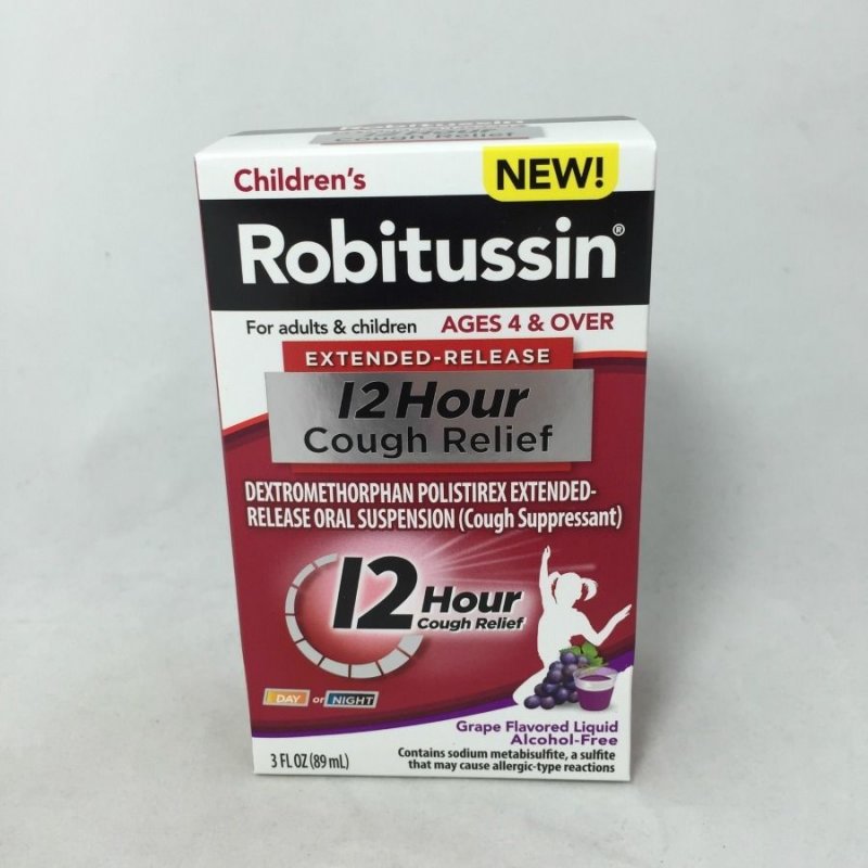 Robitussin Children's 12 Hour Cough Relief Grape Flavor Liquid 3 Oz