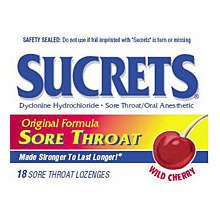 Sucrets Regular Strength Wild Cherry Lozenges 18