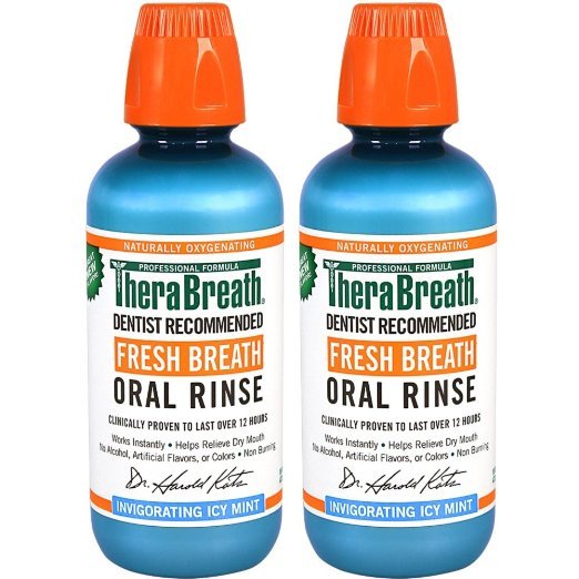 TheraBreath Oral Rinse Icy Mint Liquid 16 Oz