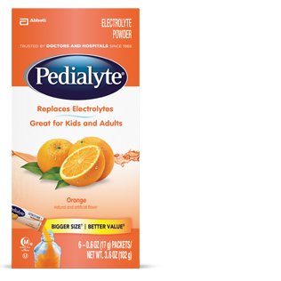 Image 0 of Pedialyte Large Powder Packet Orange 6 Ct