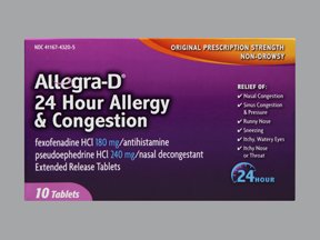 Image 0 of Allegra D 24 Hour 180 Mg Tablet 10CT PSE