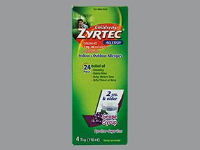 Zyrtec Otc Child Dye Free Grape Flavor Syrup 4 Oz