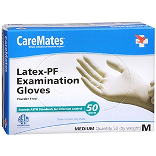 Caremate Latex Glove P/F Med 50 Ct By Shepard Medical