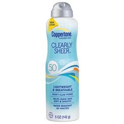 Coppertone SPF 50 Clear Sheer Sun Spray 5 Oz