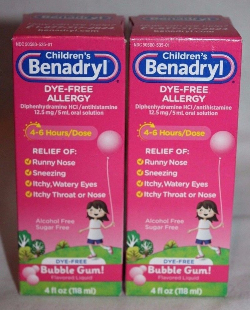 Image 0 of Benadryl Kids Allergy Liquid Dye Free Bubblegum 4 Oz